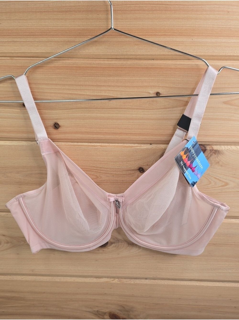 Curvy Couture Sheer Mesh Full Coverage Unlined Underwire Bra 34DDD NWT - Picture 3 of 7
